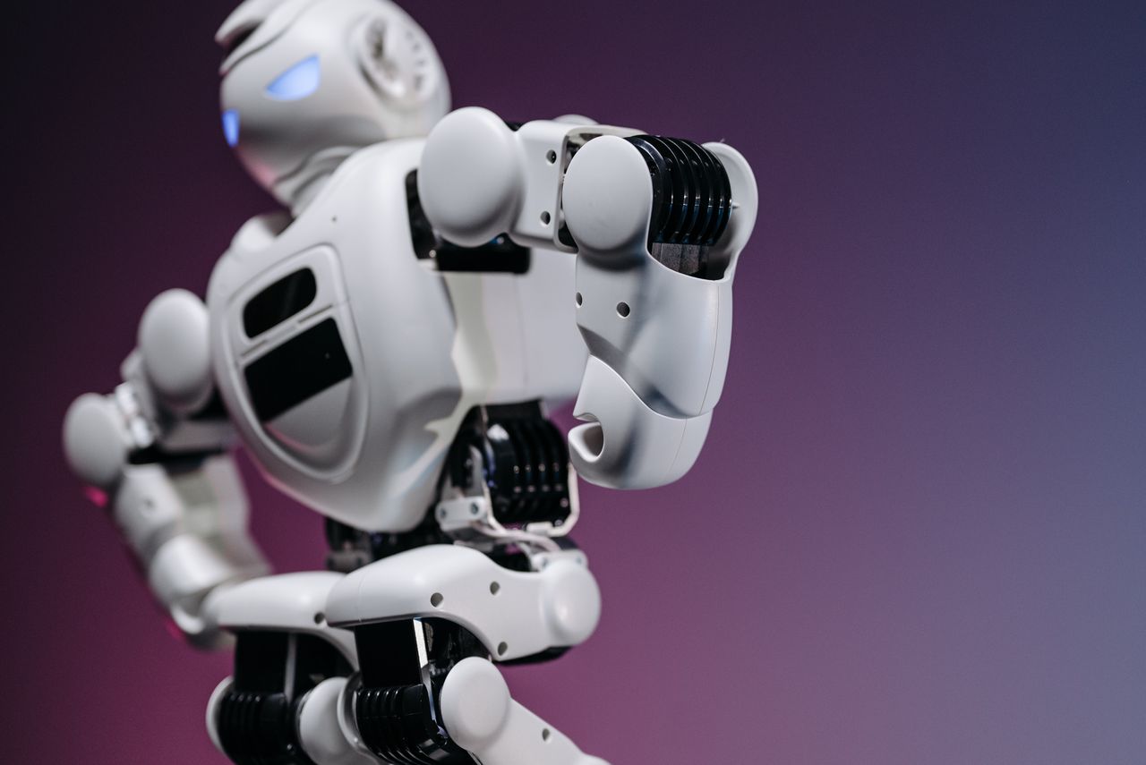 About Close-up of a futuristic white robot showcasing innovation and design.